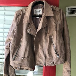 American Rag Tan Faux Suede Moto Jacket